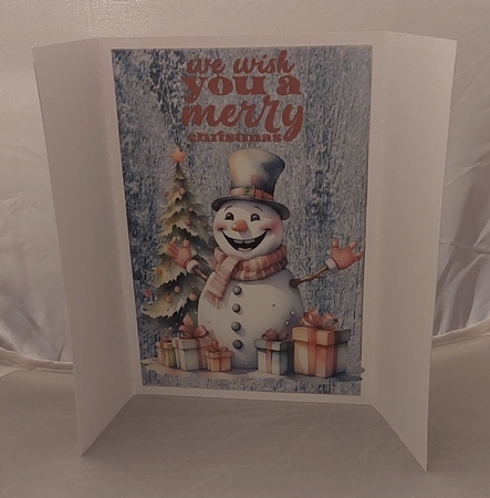 Jolly Snowman With Red Bow Gatefold (TWO) by Marion Harding
