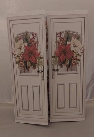 Gate fold With Poinsettias, Gingerbread House (TWO) by Marion Harding