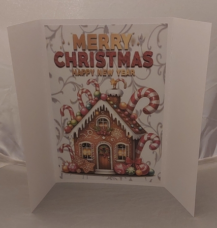 Gate fold With Poinsettias, Gingerbread House (TWO) by Marion Harding