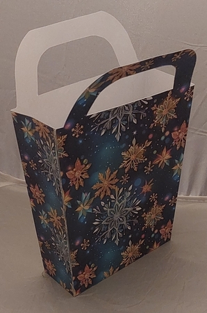 Blue snow gift bag 1 by Marion Harding