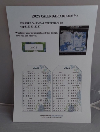 2025 ADD-ON FOR SPARKLE STEPPER CALENDAR CARD by Marion Harding