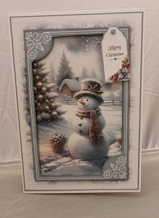 Happy Snowman 5x7 inch No.3 by Marion Harding
