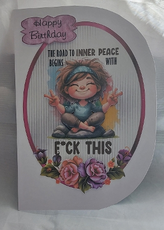 Cheeky Brats 4 - 7x5 inch oval topper with decoupage   by Marion Harding