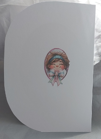 Cheeky Brats 4 - 7x5 inch oval topper with decoupage   by Marion Harding