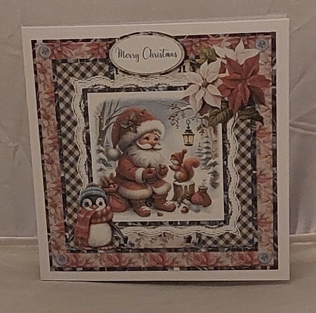 Santa Gnomes 16: 8 x 8 Quick Card Front with Sentiments by Marion Harding