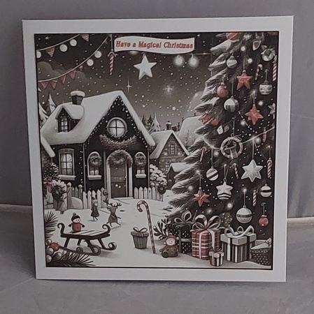 bw and red accents card front 5 by Marion Harding