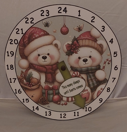 new advent clock fluffy teddys by Marion Harding
