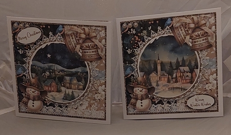 2024 Christmas Scenes 1 with Snowman and Bells 7 x 7 Card Mini-Kit, 6 Sheets by Marion Harding
