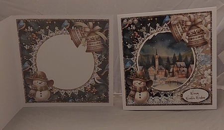 2024 Christmas Scenes 1 with Snowman and Bells 7 x 7 Card Mini-Kit, 6 Sheets by Marion Harding