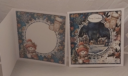 2024 Christmas Scenes 2 with Cute Bear and Boho Stocking 7 x 7 Card Mini-Kit, 6 Sheets by Marion Harding