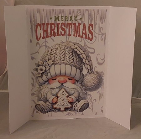 Cheeky Silver Gnome With Icicles Gatefold (TWO) by Marion Harding