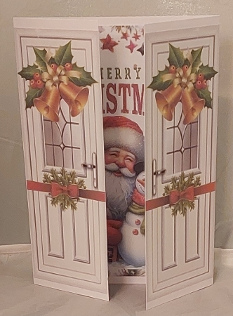 Lovely Santa With Golden Bells & Bows Gatefold (ONE) by Marion Harding