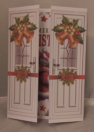 Lovely Santa With Golden Bells & Bows Gatefold (THREE) by Marion Harding