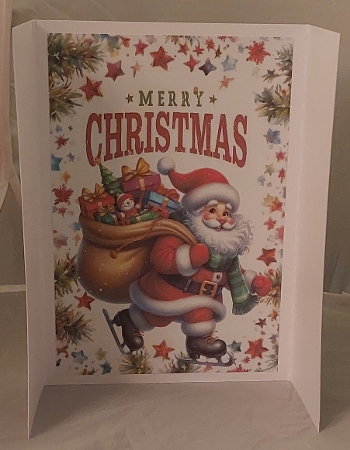 Lovely Santa With Golden Bells & Bows Gatefold (THREE) by Marion Harding