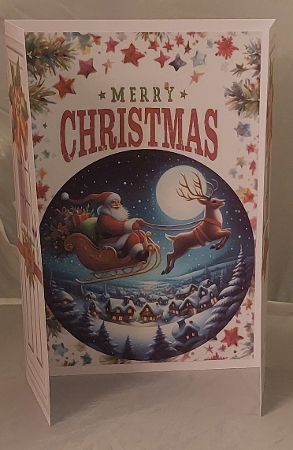 Lovely Santa With Golden Bells & Bows Gatefold (SEVEN) by Marion Harding