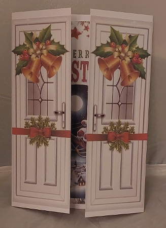 Lovely Santa With Golden Bells & Bows Gatefold (EIGHT) by Marion Harding