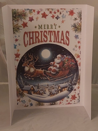 Lovely Santa With Golden Bells & Bows Gatefold (EIGHT) by Marion Harding
