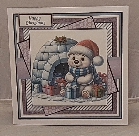 Polar Bear 3 decoupage card kit by Marion Harding