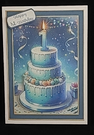 Baby Boy 1st Birthday 5 x 7 Card by Marion Harding