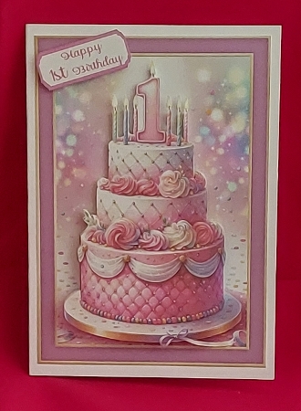 Baby Girls 1st Birthday 5 x 7 Card by Marion Harding