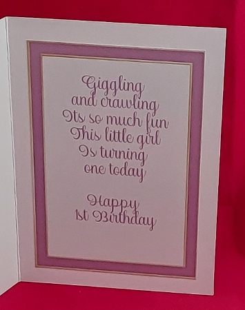 Baby Girls 1st Birthday 5 x 7 Card by Marion Harding