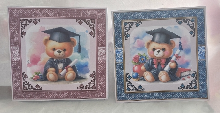 Watercolor Graduation Teddy Bear by Marion Harding