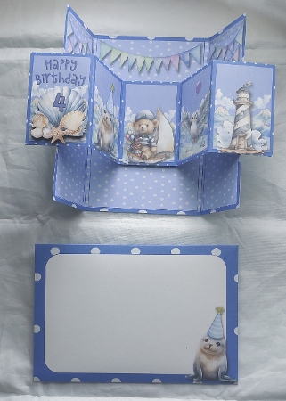 Sea Adventure - Little Boys 1-5yrs. - Double Accordion Gatefold Card by Marion Harding