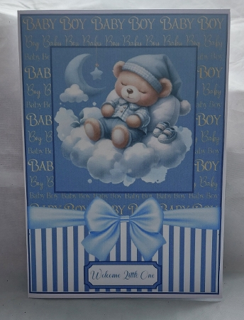 Its A Boy Teddy Card 7x 5 by Marion Harding