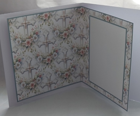Christening Cross And Flowers - 6x6 Insert by Marion Harding