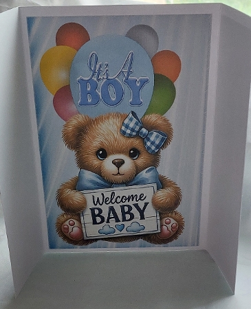 Lovely Gatefold With Blue Balloons For Baby Boy (TWO) by Marion Harding