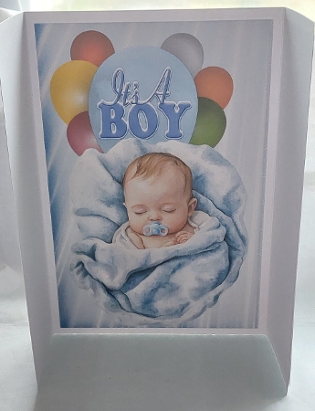 Lovely Gatefold With Blue Balloons For Baby Boy (THREE) by Marion Harding