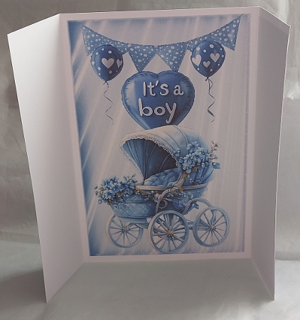 Lovely Gatefold With Blue Balloons For Baby Boy (FIVE) by Marion Harding