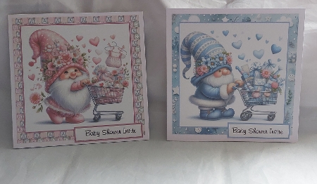 boy and girl baby shower or birth toppers by Marion Harding