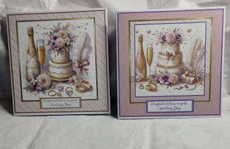 8x8 Soft Wedding Damask Card Fronts & Matching Papers 1-6 by Marion Harding
