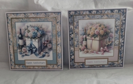 8x8 Antique Floral Linocut Card Fronts & Matching Papers 2 by Marion Harding