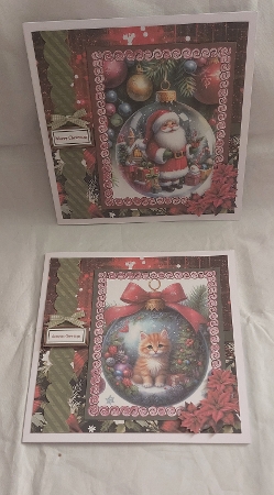 Christmas Baubles 10 8x8 cards new for 2025 by Marion Harding