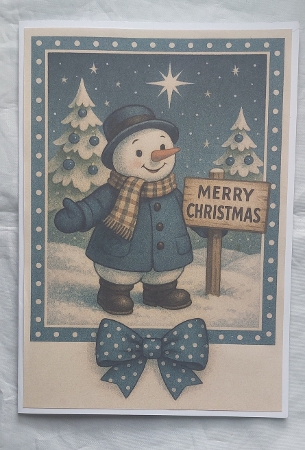 Merry Snowman Christmas A4 by Marion Harding
