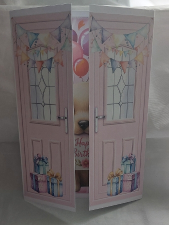 Pink Gatefold, With Cute Puppy Birthday Gifts( TWO) by Marion Harding