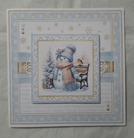 Pastel Snowman Multi Topper 7x7 inch Kit by Marion Harding