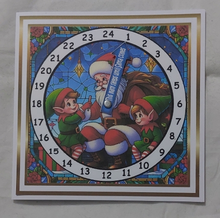 stained glass advent calendar cards santa3 by Marion Harding