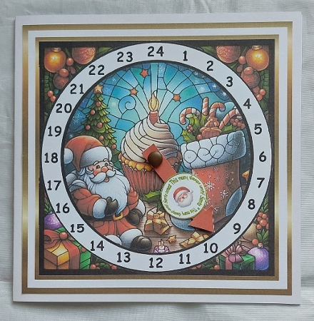 animal advent card 11 santa boot by Marion Harding
