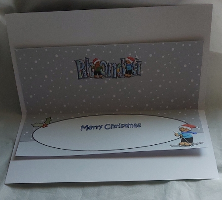 3D Gingerbread People Skiing RHONDA large dl insert by Marion Harding