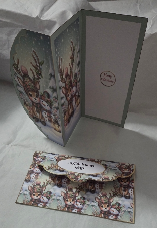 christmas trifold kit deer by Marion Harding