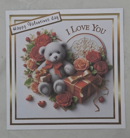teddy hearts and flowers 6 by Marion Harding