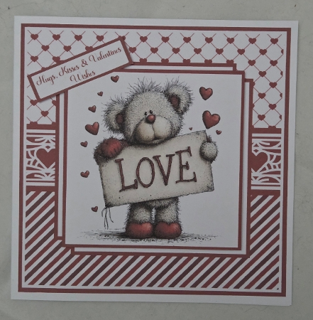 Teddy In Love #1 Mini Kit 6x6 (4) by Marion Harding