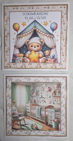 Neutral baby pattern 12 x 8x8ins Frames kit by Marion Harding
