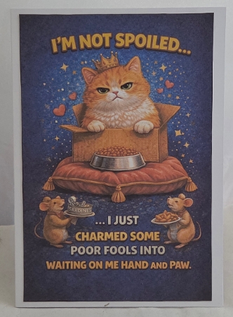 Spoiled Royal Cat Kit - 3 Simple & Funny A4 Digital Card Toppers by Marion Harding