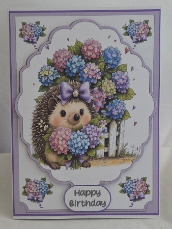 Hedge hugs and flowers 5x7 by Marion Harding
