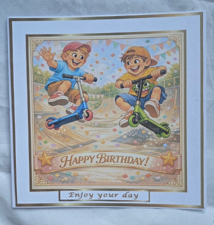 birthday boy scooter 1 by Marion Harding