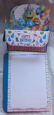 Birthday Monsters Rectangle Box Card-2 by Marion Harding